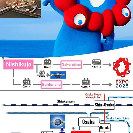 Usj 2 Stops, Umeda&Dotonbori 8Mins, Ninja Style Sv1 Osaka Exterior photo
