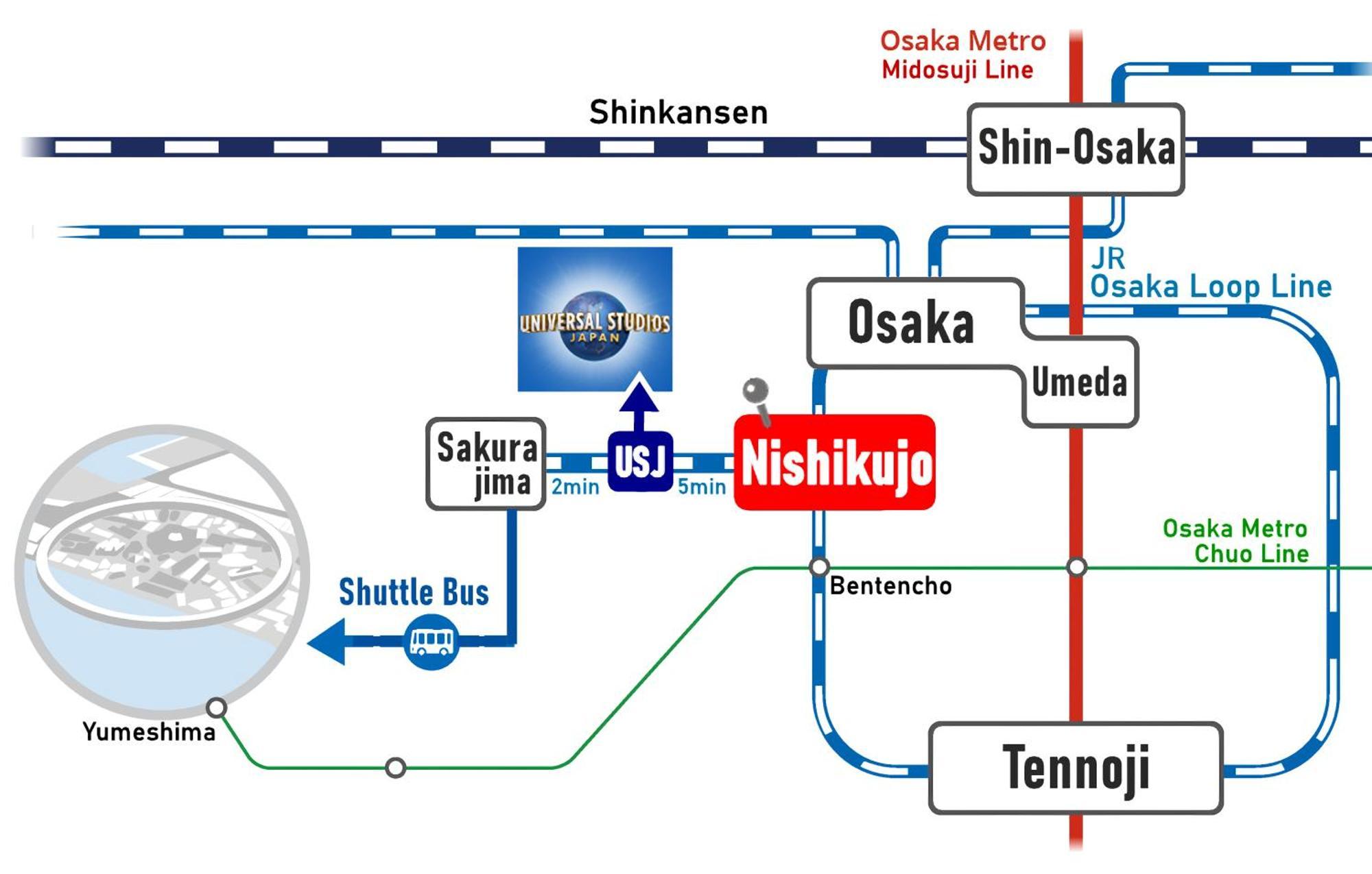 Usj 2 Stops, Umeda&Dotonbori 8Mins, Ninja Style Sv1 Osaka Exterior photo